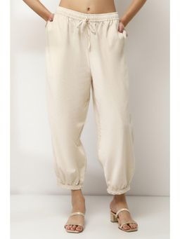 Rangriti - Women Ivory Cotton Blend Pants