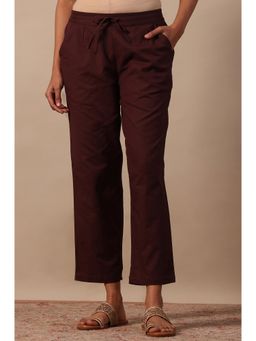 Folksong - Womens Solid Cotton Blend Straight Pants