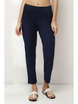 Rangriti - Women Navy Cotton Blend Pants