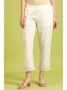 W - Solid Pure Cotton Straight Pants