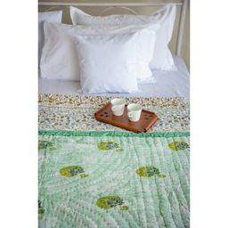 ADYA - Teal Lotus Pond Cotton Single Quilt