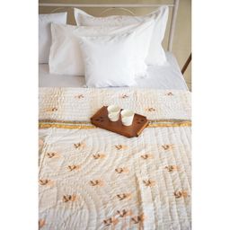 ADYA - Serene Orange Lotus Cotton Single Quilt