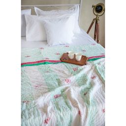 ADYA - Serene Green Lotus Cotton Single Quilt