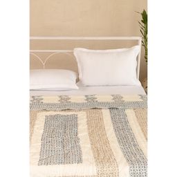 ADYA - Space Blue & Gray Hexagon Cotton Queen Quilt