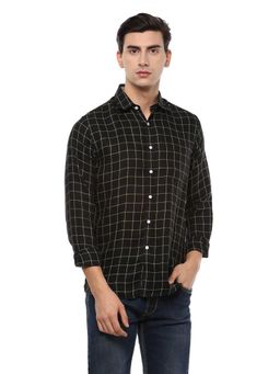 Allen Solly - Men Black Check Full Sleeves Casual Shirt