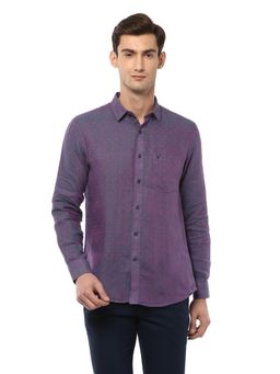 Allen Solly - Men Purple Printed Full Sleeves Casual Shirt