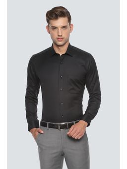 Louis Philippe - Men Black Full Sleeves Formal Shirt