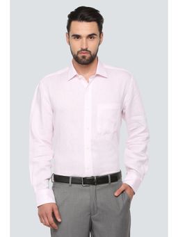 Louis Philippe - Men Pink Full Sleeves Formal Shirt