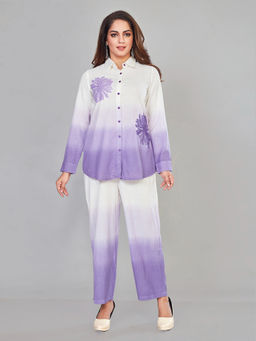 Amchoor - White Cotton Floral Embroidered Co-Ord (Set of 2)