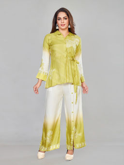 Amchoor - Green Muslin Floral Print Co-Ord (Set of 2)