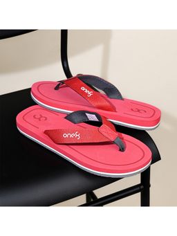 one8 - Mens Anti-Skid Comfort Footbed Light Weight Flipflops Red