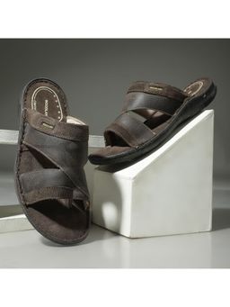 WOODLAND - Casual Wear Nubuk Tumbled Buff Brown Sandals For Men