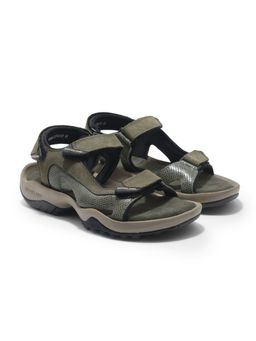 WOODLAND - Casual Wear Nubuk Buff Olive Sandals For Men