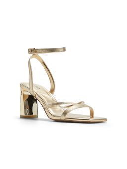 Aldo - STELLARE Gold Ladies Block Sandals Heels