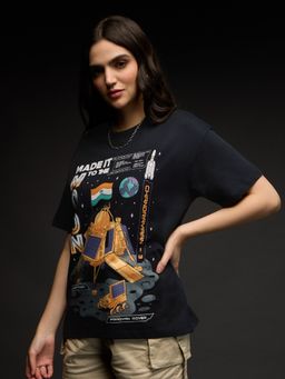 The Souled Store - Official Isro: To The Moon Women Oversized T-Shirt