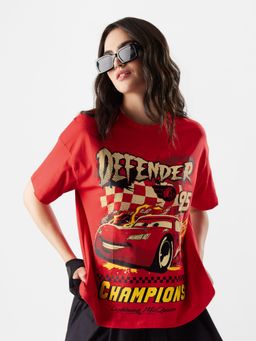 The Souled Store - Official Cars: Defending Champ Women Oversized T-Shirt
