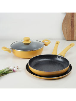 HomeTown - Fiesta Non Stick Cookware in Mustard (Set of 4)