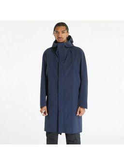 On - Men Navy Polyester Blend Hooded Parka Coat