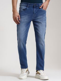 JadeBlue - Cotton Blend Blue Solid Jeans