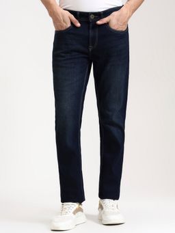 JadeBlue - Blue Pure Cotton Solid Jeans