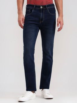 Greenfibre - Blue Cotton Blend Solid Jeans
