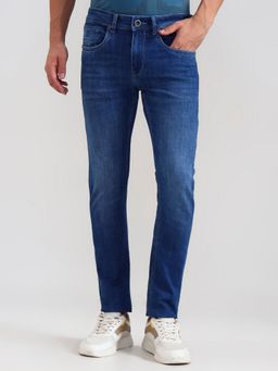 JadeBlue - Cotton Blend Blue Solid Jeans