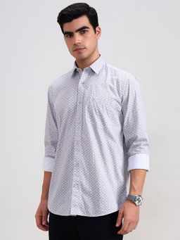 Greenfibre - Grey Pure Cotton Printed Casual Shirt