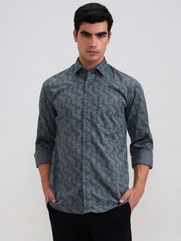 JadeBlue - Grey Pure Cotton Printed Casual Shirt