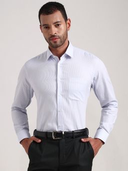 JadeBlue - Blue Pure Cotton Solid Casual Shirt