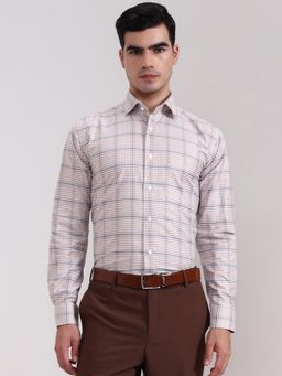 Metal - Beige Pure Cotton Checks Casual Shirt