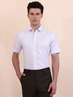 Greenfibre - White Blended Checks Casual Shirt