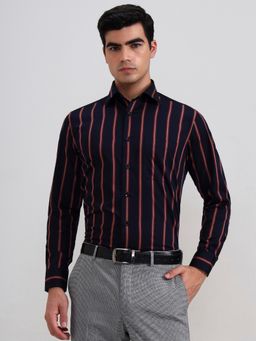 Metal - Black Pure Cotton Stripes Casual Shirt