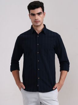 Greenfibre - Blue Pure Cotton Stripes Casual Shirt
