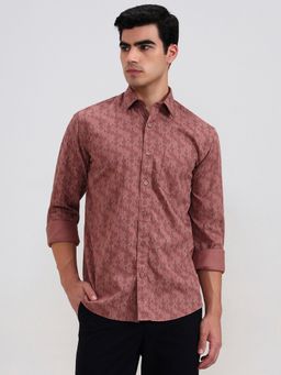 JadeBlue - Orange Pure Cotton Printed Casual Shirt