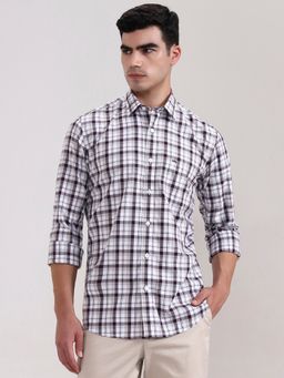 JadeBlue - Wine Pure Cotton Checks Casual Shirt