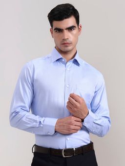 JadeBlue - Blue Pure Cotton Solid Casual Shirt