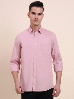 Greenfibre - Pink Pure Cotton Solid Casual Shirt