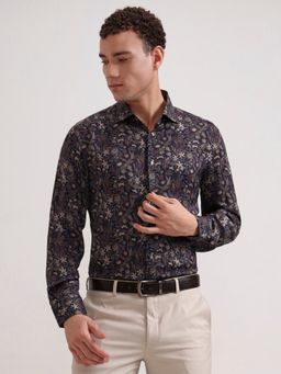 JadeBlue - Blue Viscose Floral Casual Shirt