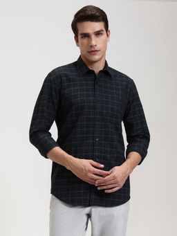 JadeBlue - Green Pure Cotton Checks Casual Shirt