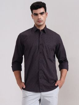 JadeBlue - Grey Pure Cotton Abstract Casual Shirt