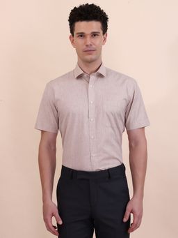 Greenfibre - Beige Blended Solid Casual Shirt