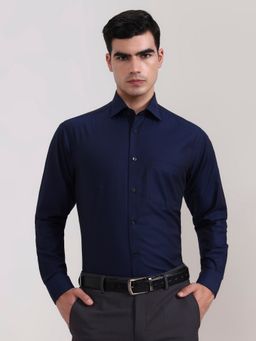 Metal - Blue Pure Cotton Solid Casual Shirt