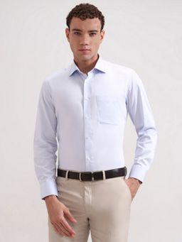 JadeBlue - Blue Pure Cotton Solid Casual Shirt