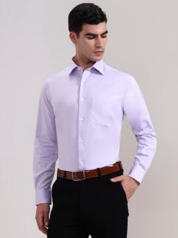 JadeBlue - Purple Pure Cotton Solid Casual Shirt