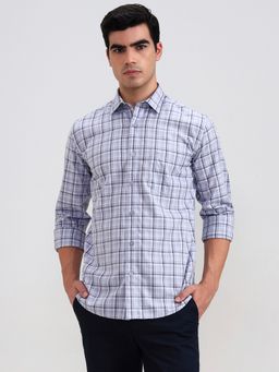 JadeBlue - Grey Pure Cotton Checks Casual Shirt