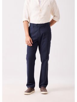 MH&Y - Men Everyday Essential Cotton Dobby Navy Blue Chinos