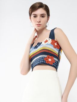 SHOWOFF - Women Floral Teal Top