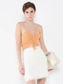 SHOWOFF - Women Solid Orange Tank Top