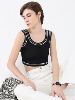 SHOWOFF - Women Solid Black Top