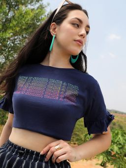 PINACOLADA - Women Indigo Blue Life Is Short Top